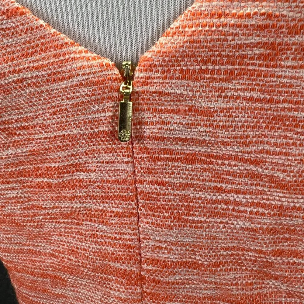 TRINA TURK Shift Dress Clementine Orange Linen Blend Embellished 4 - Picture 8 of 9